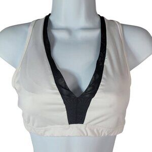 Victoria's Secret Sport Bralette Bra White Black Medium Criss Cross No Wire